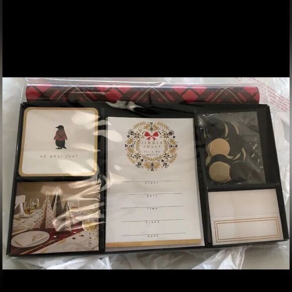 Hallmark Plaid Hostess Set, Holiday Table Set - 2 boxes - Picture 2 of 4